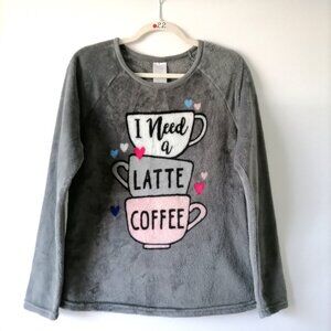 Secret Treasures Womens Gray Latte Coffee Raglan Sleeve Sleepshirt Size L